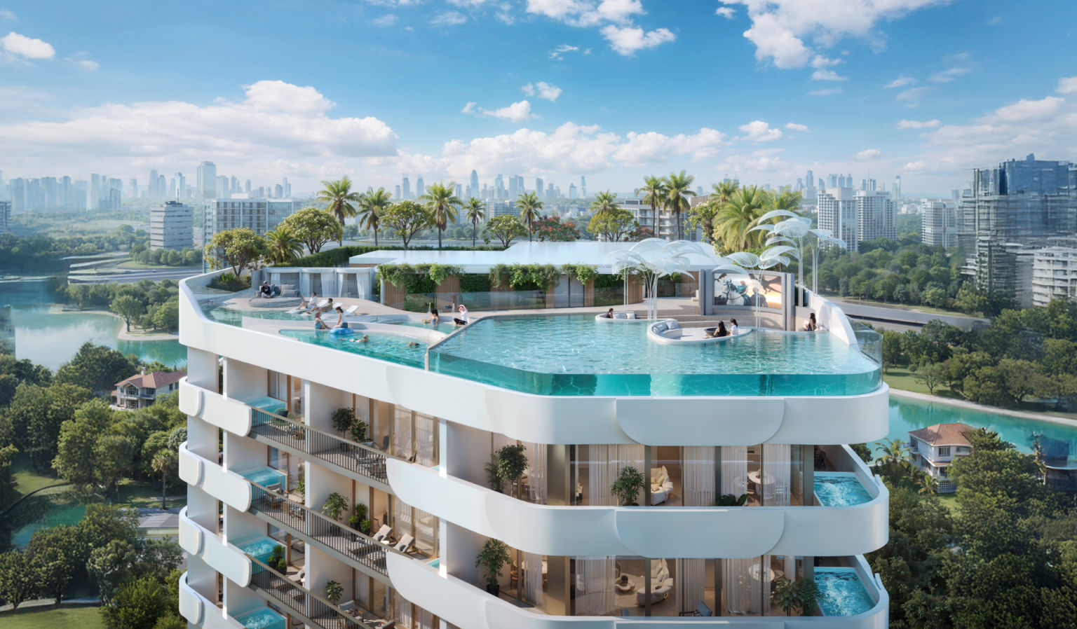Rooftop infinity pool overlooking Dubai